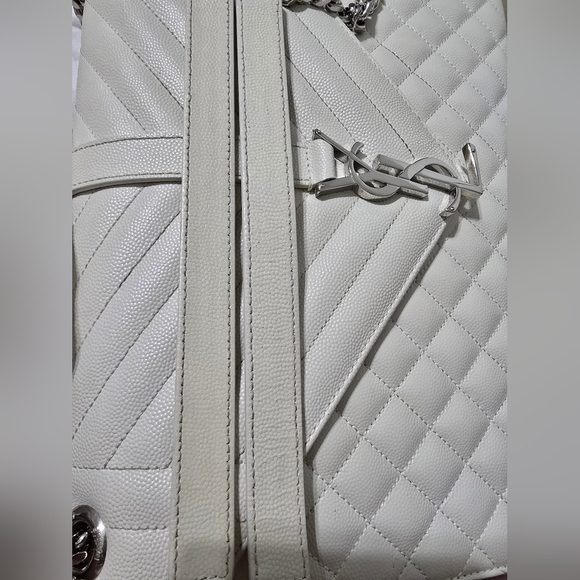 RARE YSL Saint Laurent ENVELOPE LARGE IN MIX MATELASSÉ GRAIN DE POUDRE MSRP$3700 - Picture 11 of 15